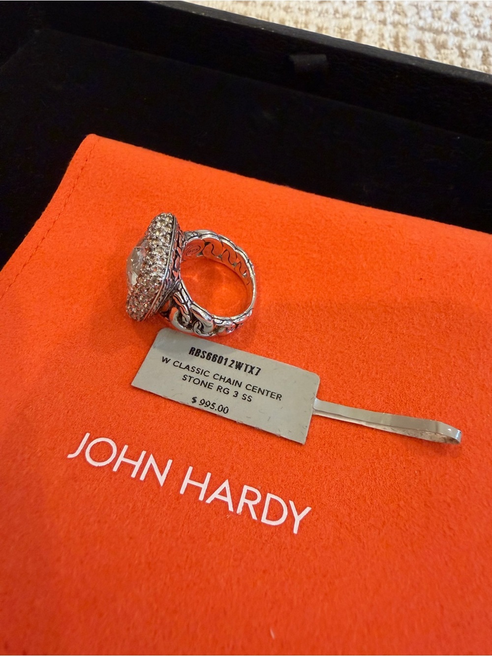 John Hardy Jewelry Set 925 Silver Topaz: earrings, ring, chain & pendant - Picture 9 of 16